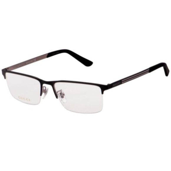Authentic Gucci Eyeglasses GG0694O 001 Matte Black Half Rim Frames 56MM RX-ABLE